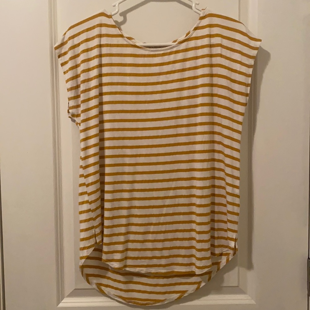 Green Envelope Gold Stripes Blouse